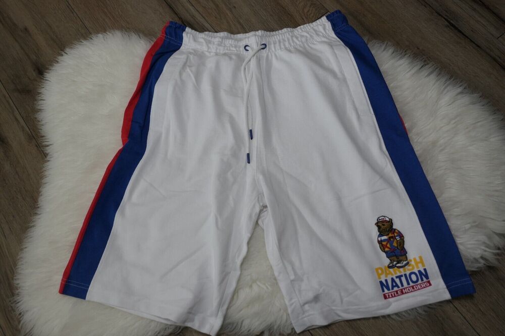 PARISH NATION Title Holders Men's Large *MINT* Sweat Shorts Embroidered Bear